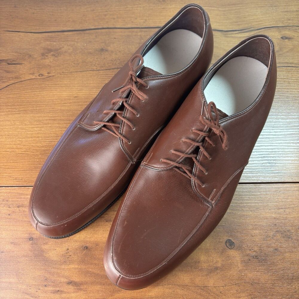 VTG E Vogel Custom Bespoke Split Toe Derby Oxford Shoes Brown Leather 10-10.5